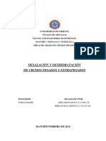 Desalación y Deshidratacion de Crudos Pesados