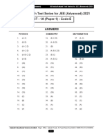 Solutions AIATS JEE (Adv) - 2021 Test-1A (Paper-1) (Code-E & F) 17-11-2019