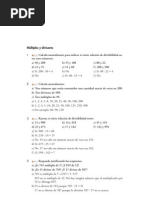 Matematicas Resueltos (Soluciones) Divisibilidad 1º ESO 1 Parte