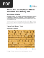 Brick Masonry Definition