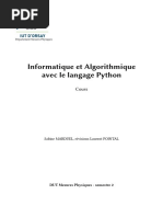 Informatique Et Algorithmique Avec Le Langage Python