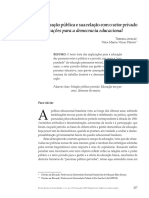 A Educação Pública e Sua Relação Com o Setor Privado Implicações para A Democracia Educacional