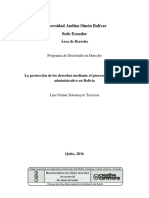 La Proteccion de Los Derechos Mediante El Proceso ContAdm en Bol