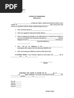 Affidavit of Undertaking Retirement