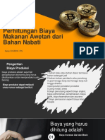 Perhitungan Biaya Makanan Awetan Dari Bahan Nabati