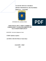 Influencia de La Dieta Sobre La Formacion y Almacenamiento Del Glucogeno Hepatico