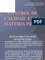 Control de Calidad en La Materia Prima