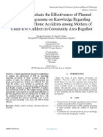 A Study To Evaluate The Effectiveness of Planned Teaching Programme On Knowledge Regarding Prevention of Home Accidents Among Mothers of Under-Five Children in Community Area Bagalkot