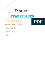 Transformer Project Class12 PDF