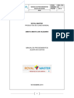 Manual de Procedimientos Ajuste de Costos