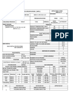 Welding Procedure Specification (WPS) Welding Procedure Specification No Supporting PQR Welding Process Preheat Applicable Code