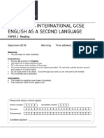 9280 International Gcse English As A Second Language Reading Question Paper v2 PDF