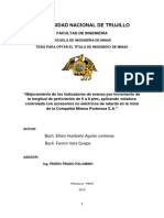 Mejoramiento de Los Indicadores de Avance Por Incremento de La Longitud de Perforación de 6 A 8 Pies