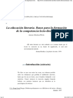 Mendoza Fillola, Antonio - La Educación Literaria, Bases para La Formación de La Competencia Lecto-Literaria