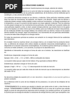 Cambios de Energia en La Sreacciones Quimicas