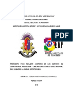 Auditoria en Los Servicios de Odontologia, Radiologia, Labortatorio San Roque