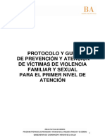 Protocolo y Guía de Prevención y Atención de Víctimas de Violencia Familiar y Sexual para El Primer Nivel de Atención