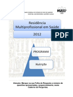 Prova Nutricao Residencia UNIRIO 2012