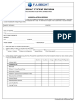 Fulbright Letter of Reference Form in MS Word Format