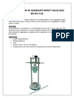 Determination of Aggregate Impact Value (Aiv) (BS 812-112) PDF