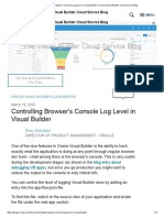 Controlling Browser's Console Log Level in Visual Builder