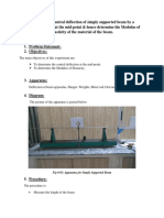 To Determine Central Deflection of Simply Supported Beam by A Concentrated Load at The Mid