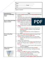 Cornell Notes - Classification of Living Things Filled in Version