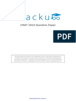 Solved CMAT 2019 Question Paper Paper With Solutions PDF