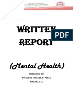 Written Report On Mental Health PDF