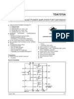 TDA7375A: 2 X 37W Dual/Quad Power Amplifier For Car Radio