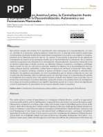 Políticas Públicas en América Latina, La Centralización Frente A La Propuesta de La Descentralización, Autonomía y Sus Formaciones Nacionales.