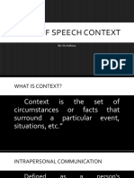 Types of Speech Context