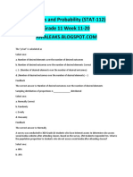 Statistics STAT 112 Grade 11 Week 11 20