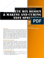 CE 121 LAB #4 Concrete Mix Design & Making and Curing Test Specimens