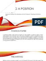 Writing A Position Paper