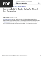 Common Debt-To-Equity Ratios For Oil and Gas Companies