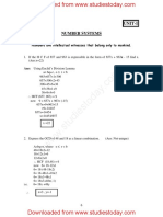 Class 10 Number Systems Assignment 1