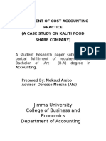 Assessment of Cost Accounting System