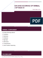 Administration and Scoring of Verbal Components of Wais