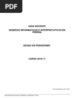 GuiaDocente - GENEROS INFORMATIVOS E INTERPRETATIVOS EN PRENSA