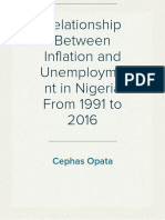 Relationship Between Inflation and Unemployment in Nigeria From 1991 To 2016 Final Work