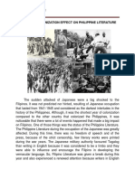 Effect of The Japanese Occupation in The Philippine Literature