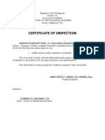 Certificate of Inspection