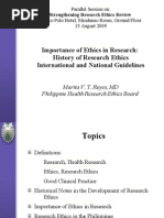 Presentation Importance and History of Research Ethics