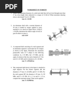 Worksheet Torsion