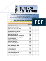 Lista de Precios El Mundo Del Perfume 2010