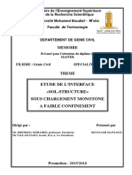 Etude de L'interface Sol Structure Sous Chargement Monotone A Faible Confinement PDF