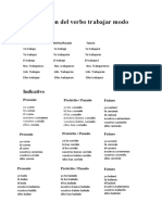 Conjugación Del Verbo Trabajar Modo Indicativo