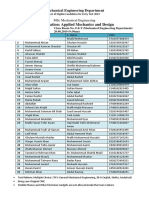 EntryTest MSC MechanicalEngg 2019