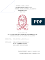 Lab 7 analitica-DETERMINACION DEL CONTENIDO DE CENIZAS EN UNA MUESTRA DE ALIMENTOS